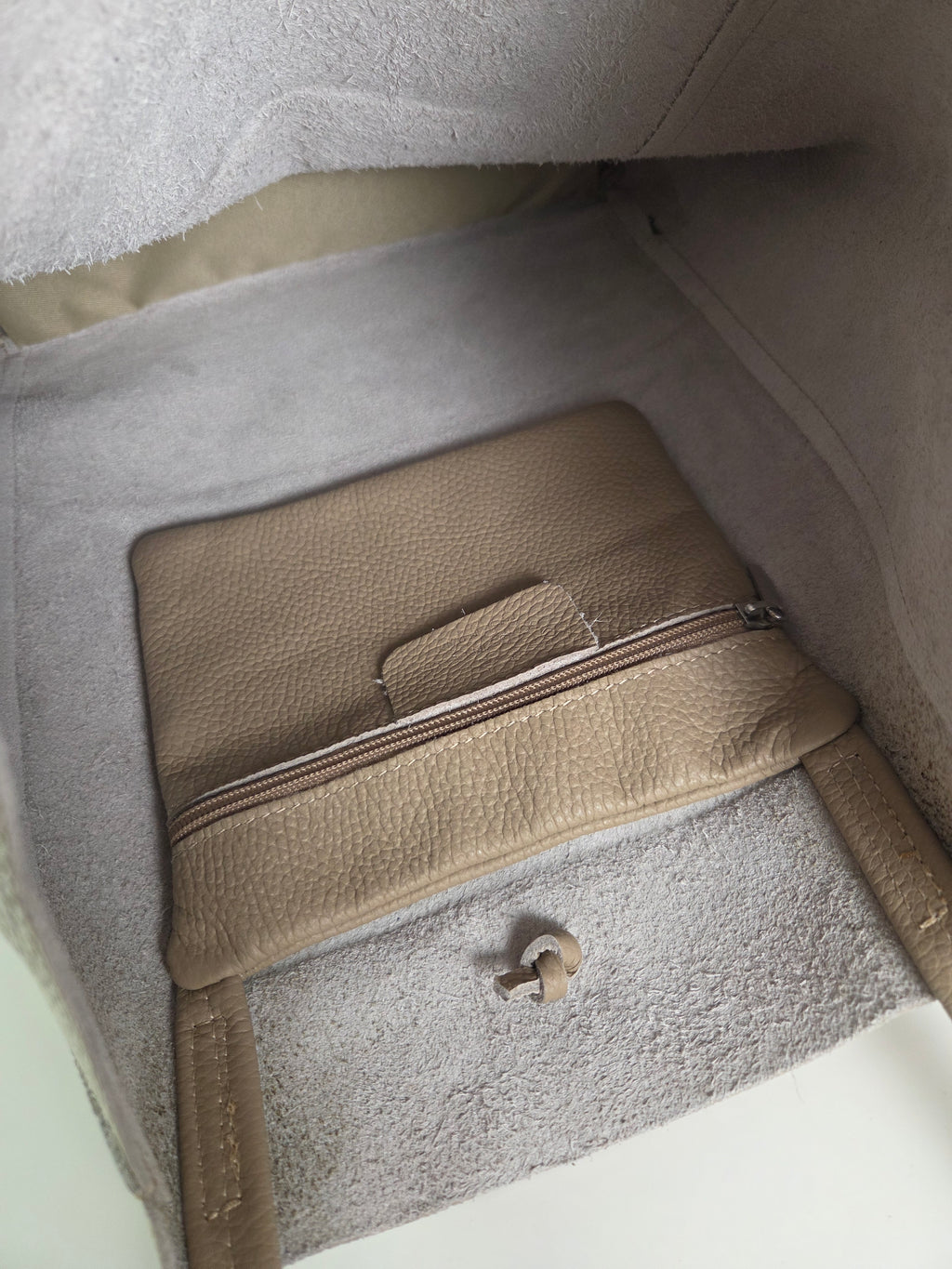 Shopper Grande Taupe - 100% Italiaans leer