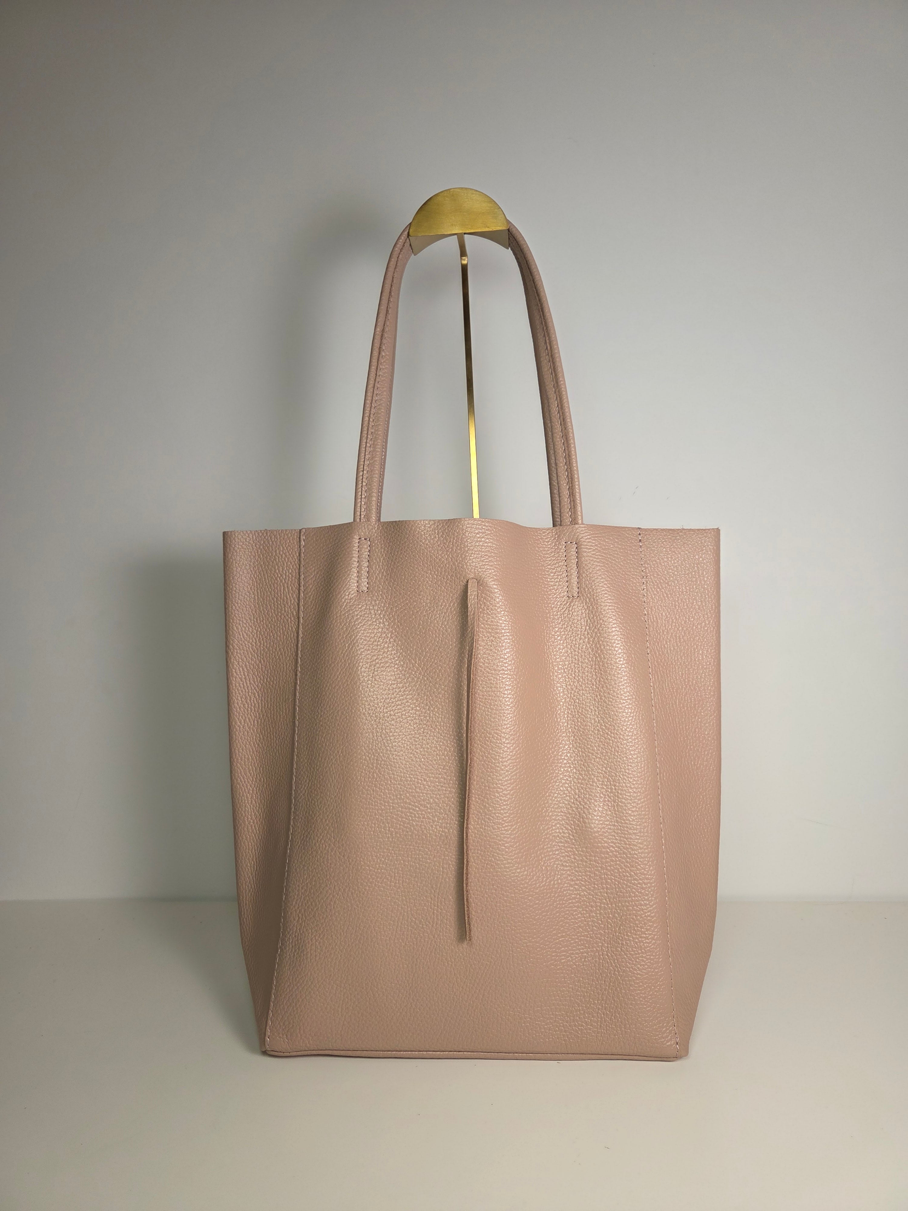 Shopper Grande Rosa Nude - 100% Italiaans leer