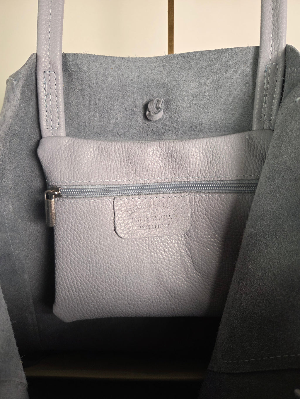 Shopper Grande Soft Aqua - 100% Italiaans leer