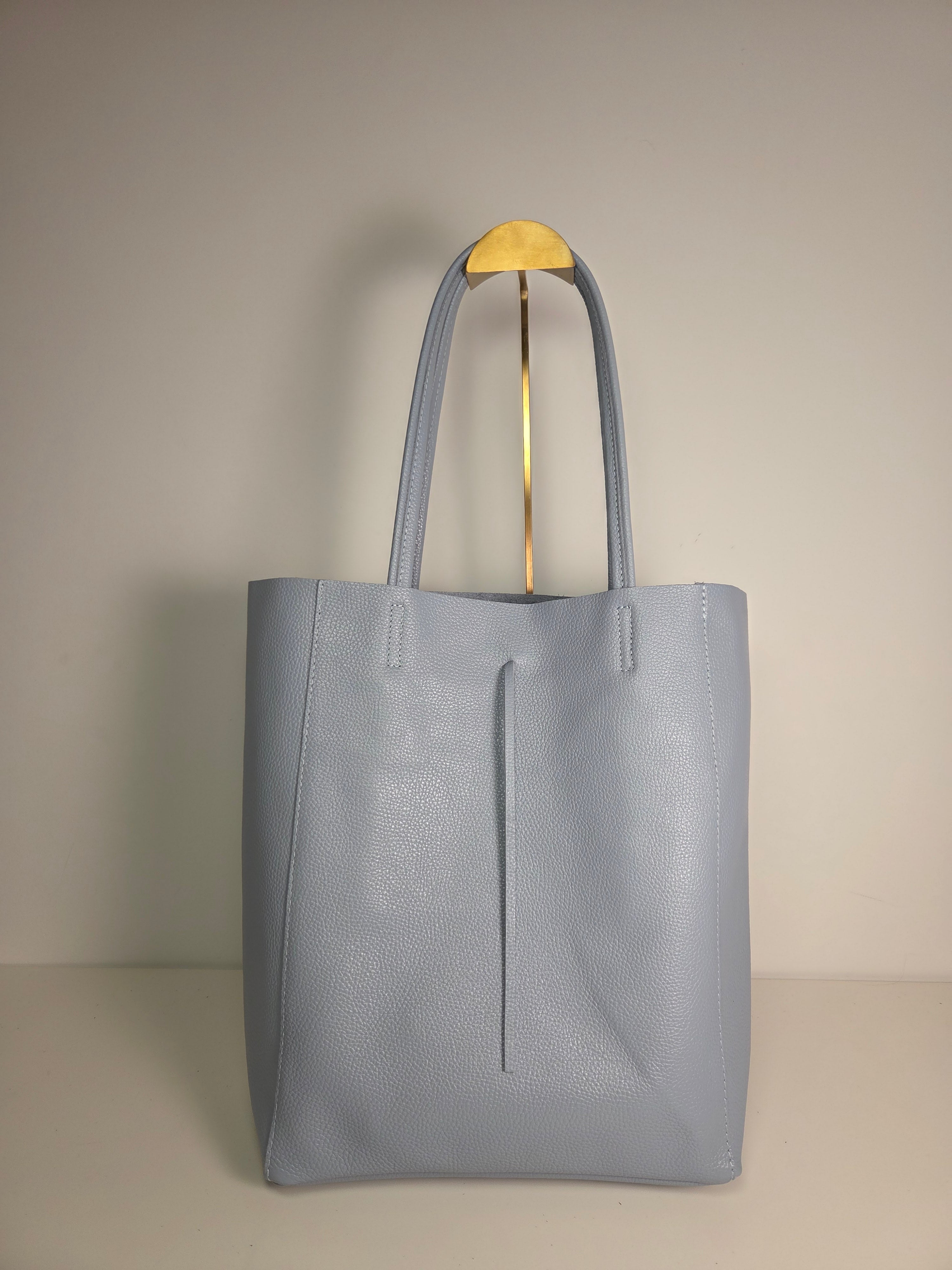 Shopper Grande Baby Blue - 100% Italiaans leer