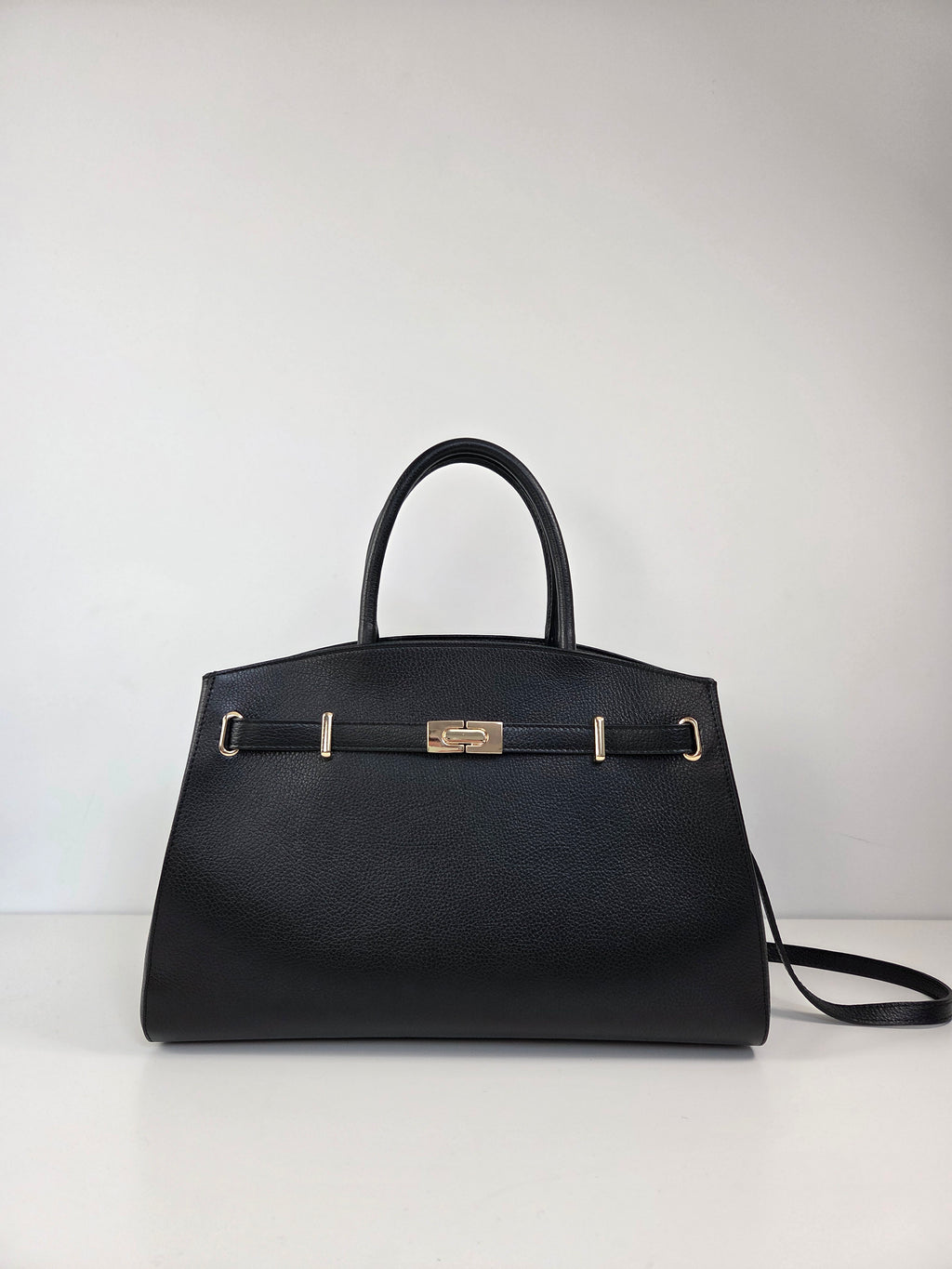 Classic Tote Zwart - Tijdloze leren handtas met schouderriem