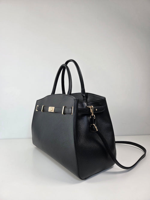 Classic Tote Zwart - Tijdloze leren handtas met schouderriem