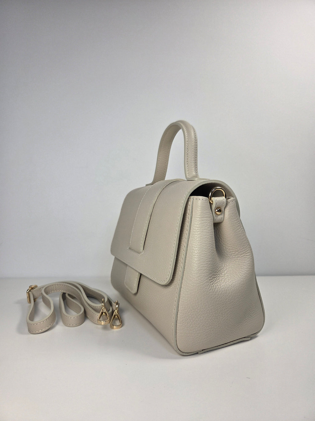 Leren Handtas - Panna Milk Beige