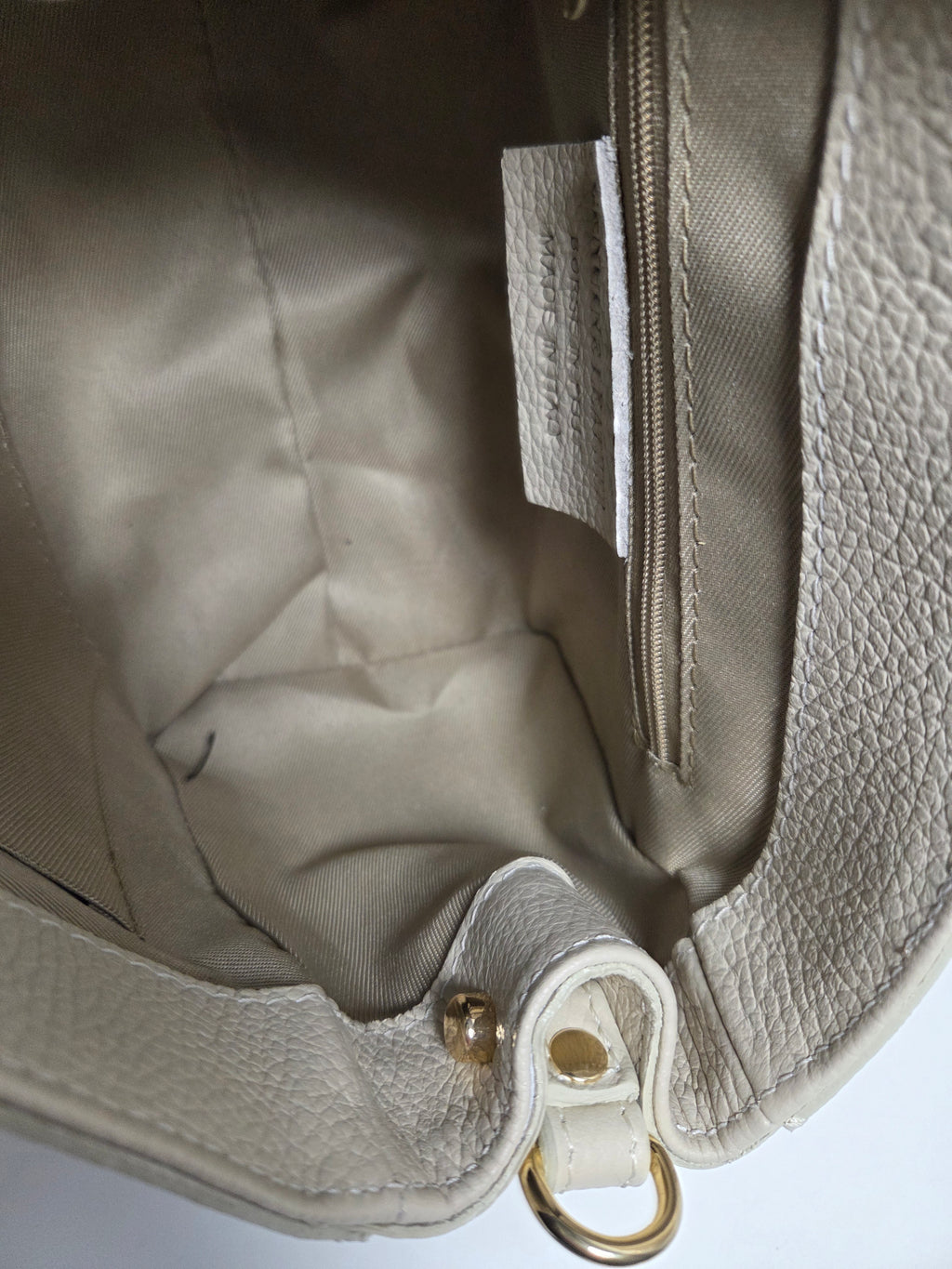 Leren Handtas - Panna Milk Beige