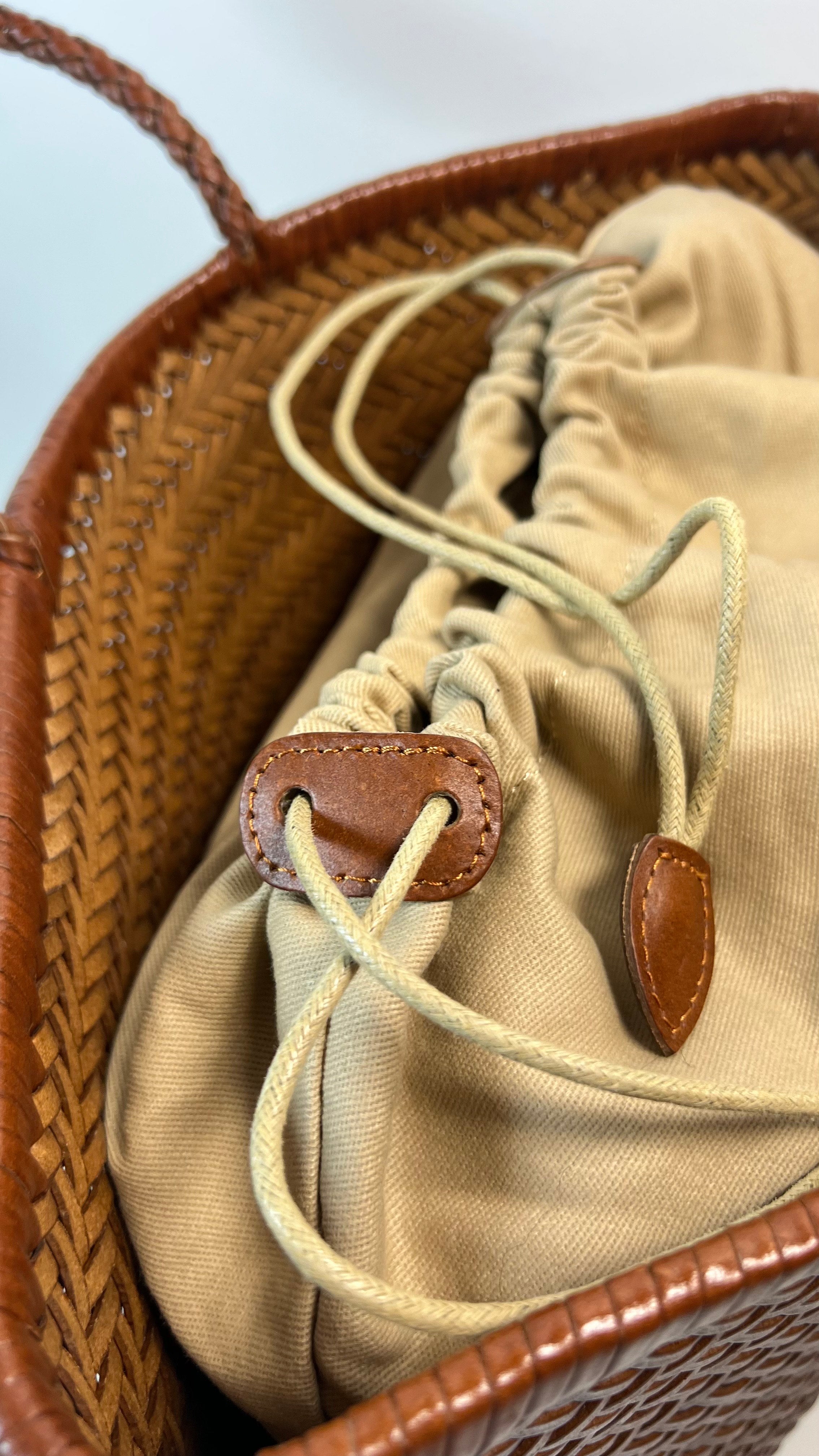 Lederen gevlochten Shopper - 100% Natuurleer - Medium formaat