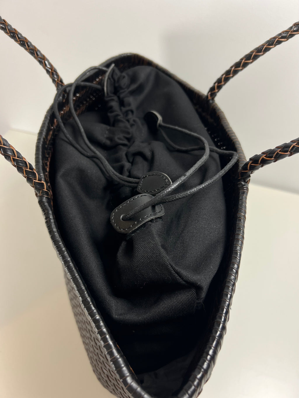 Lederen gevlochten Shopper - 100% Natuurleer - Medium formaat