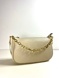 Kleine Leren Schoudertas met Gouden Ketting