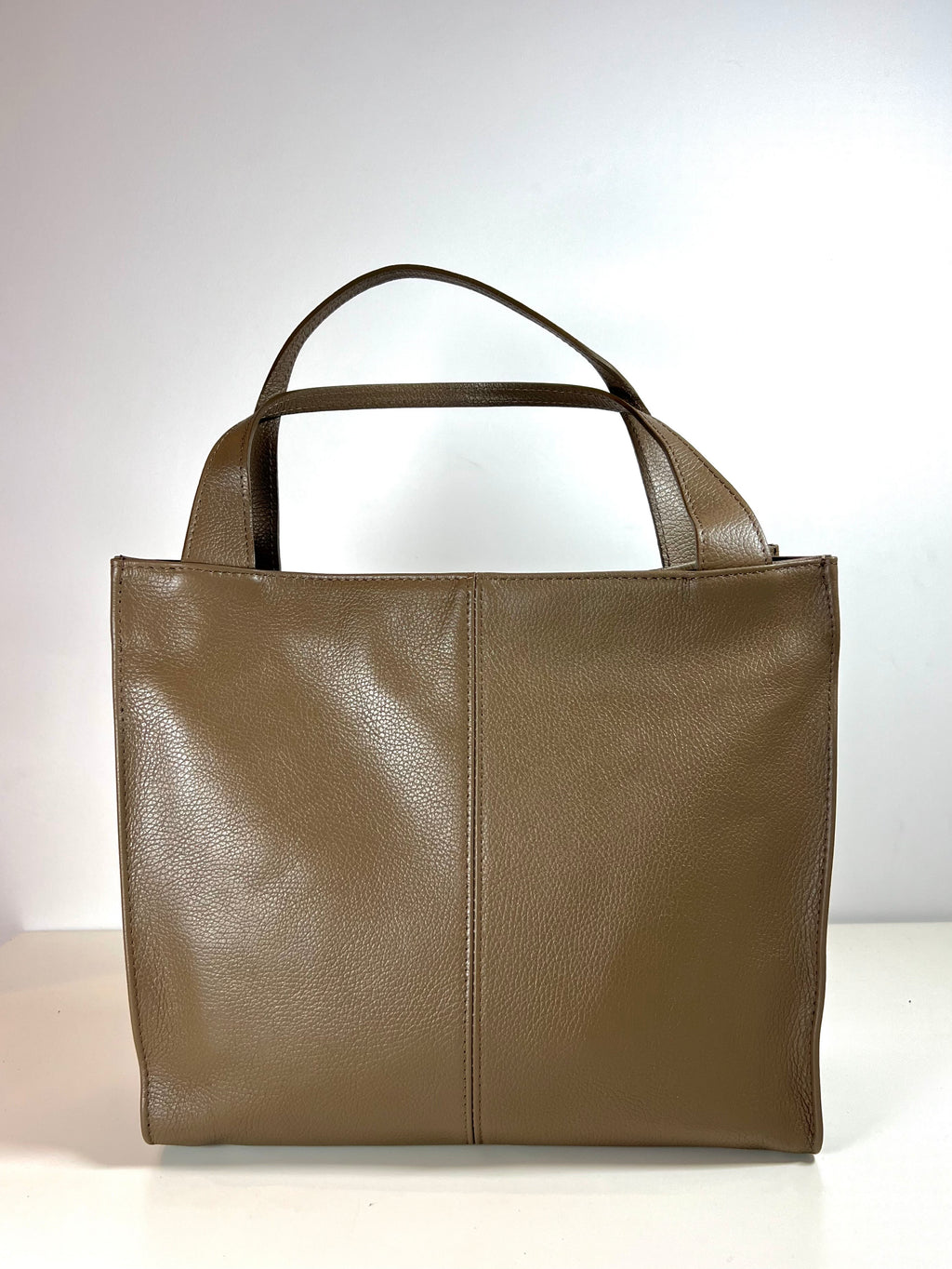 Leren Shopper - taupe