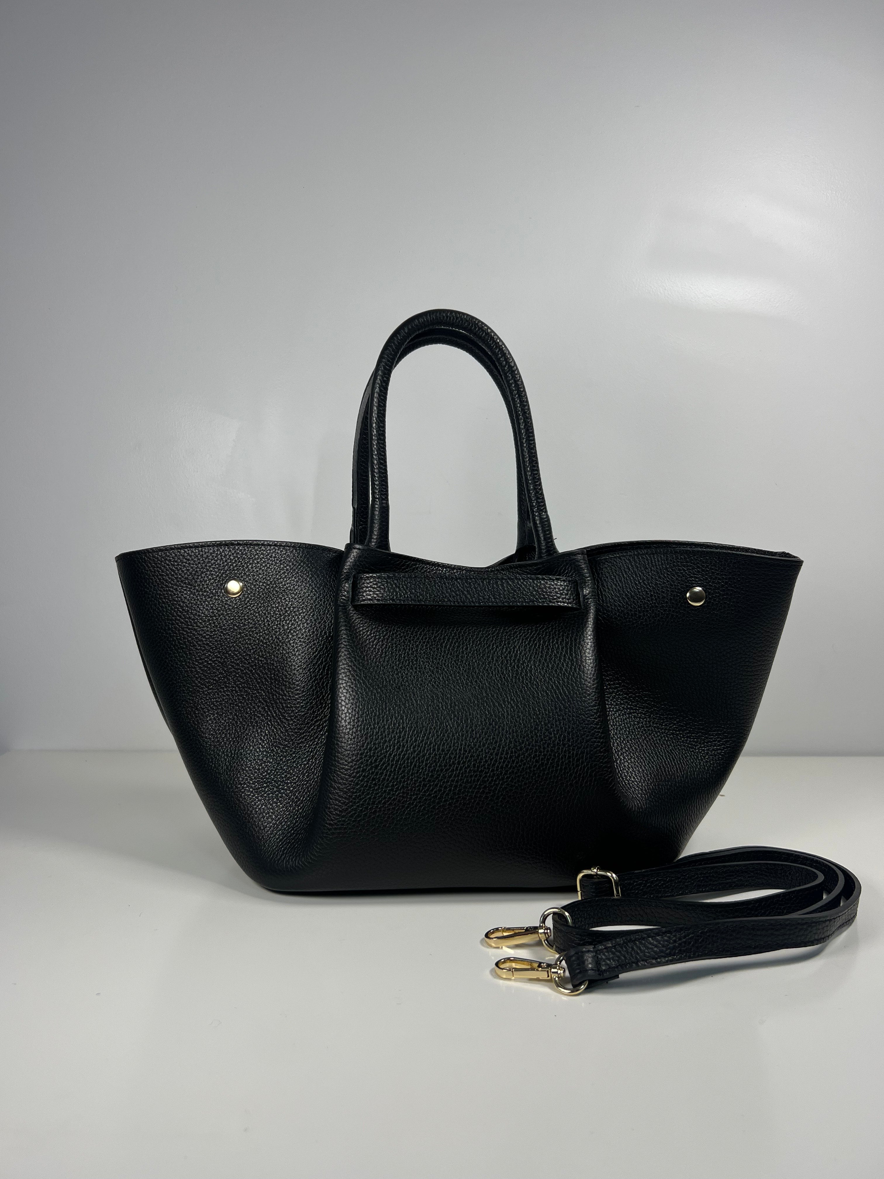 Elegante leren handtas met tijdloze vorm