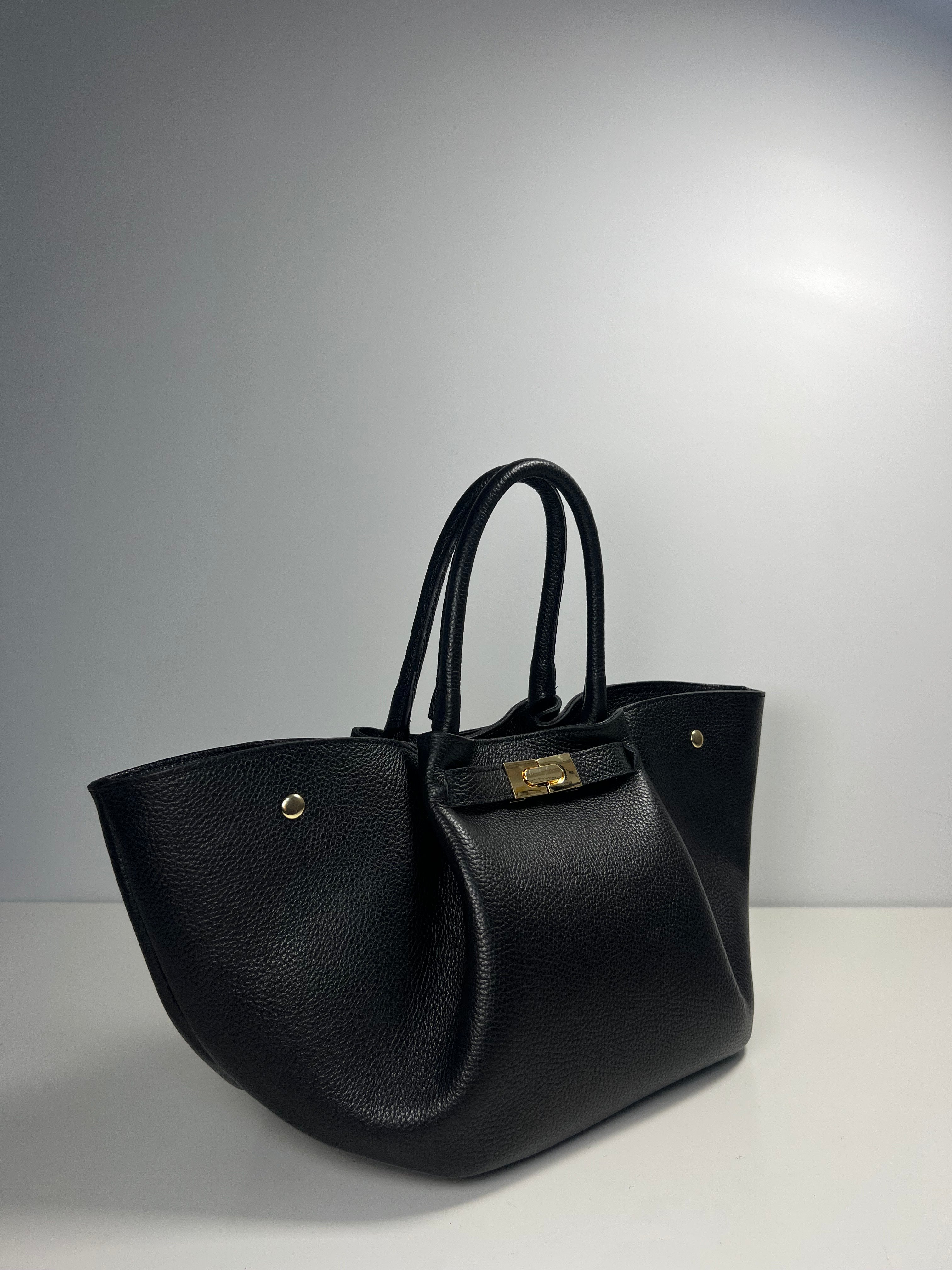 Elegante leren handtas met tijdloze vorm