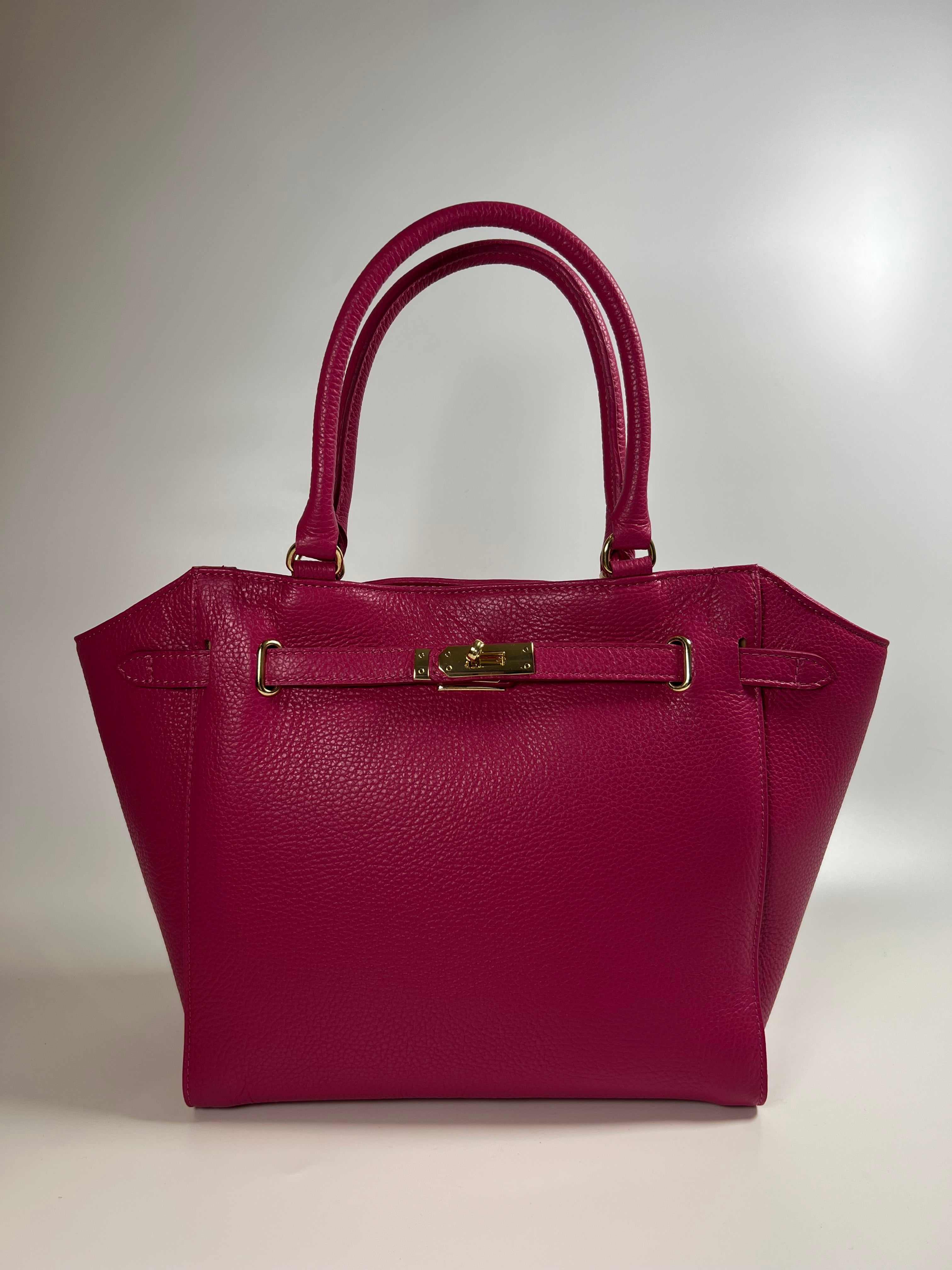 Elegante leren handtas in rijke kleur