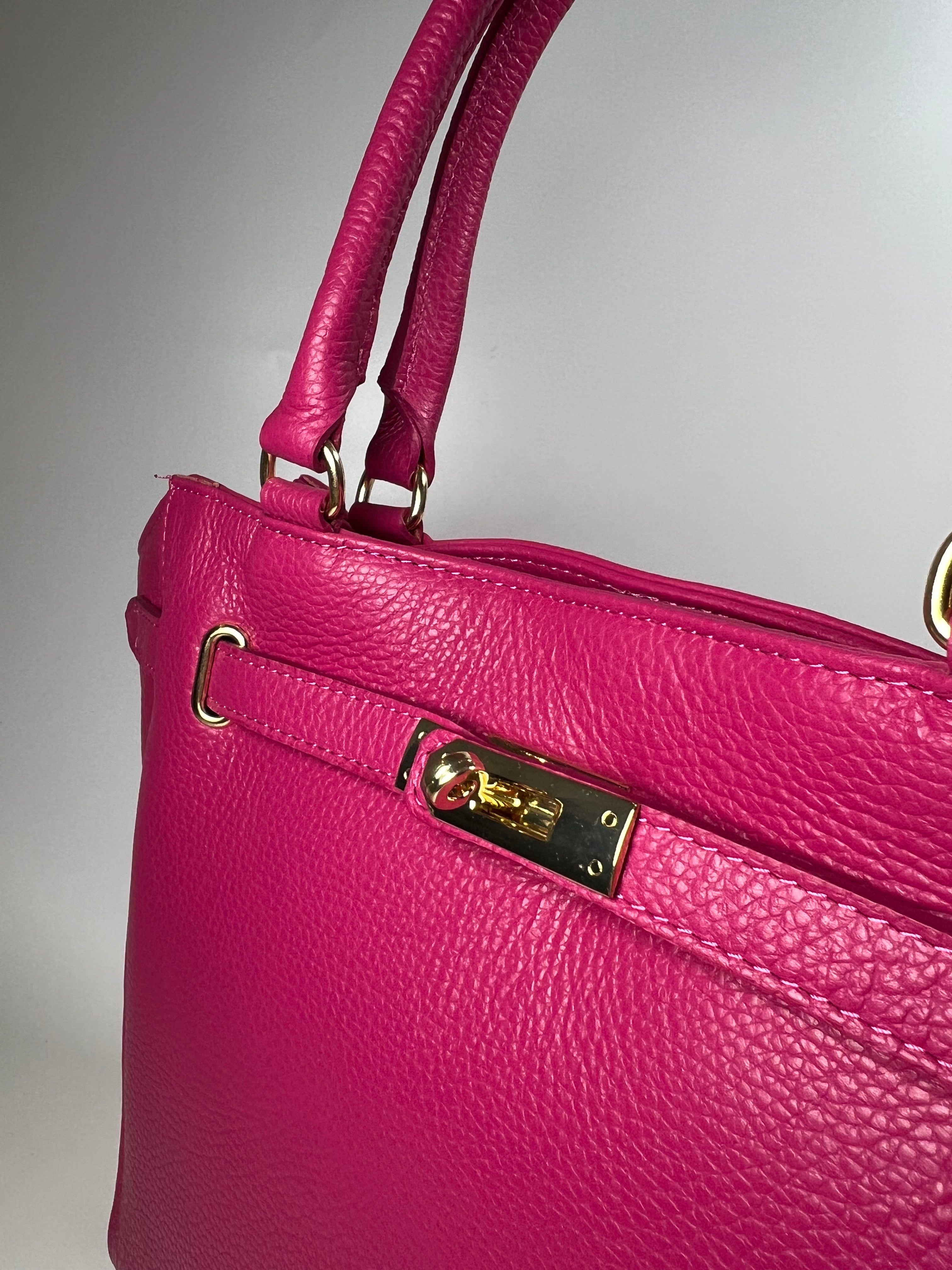 Elegante leren handtas in rijke kleur