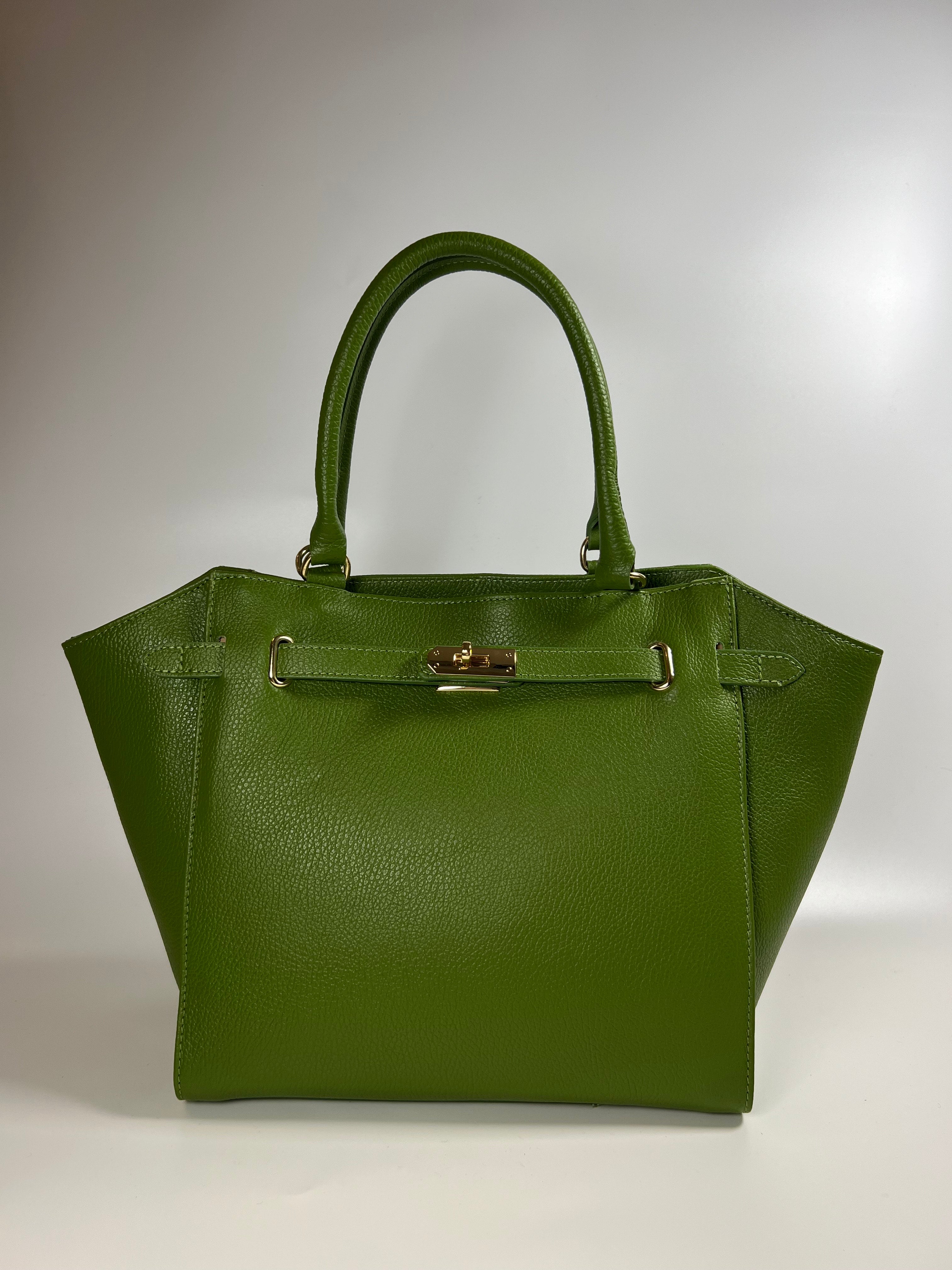 Elegante leren handtas in rijke kleur