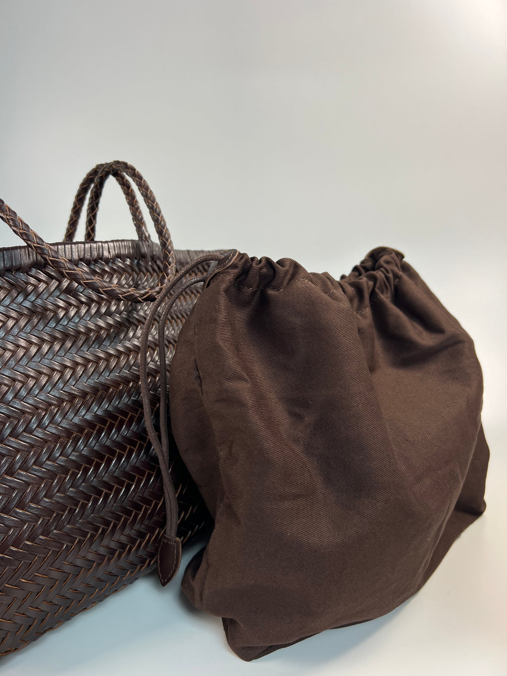 Lederen gevlochten Shopper - 100% Natuurleer - Medium formaat