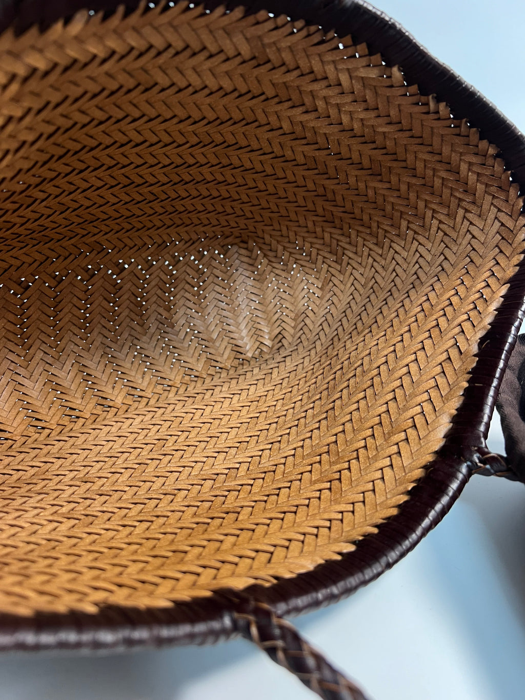 Lederen gevlochten Shopper - 100% Natuurleer - Medium formaat